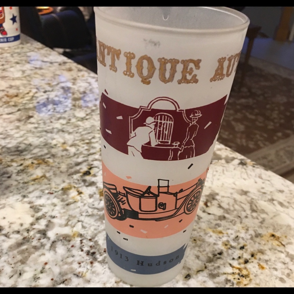Antique Frosted Glass 1913 Hudson Tall Glass